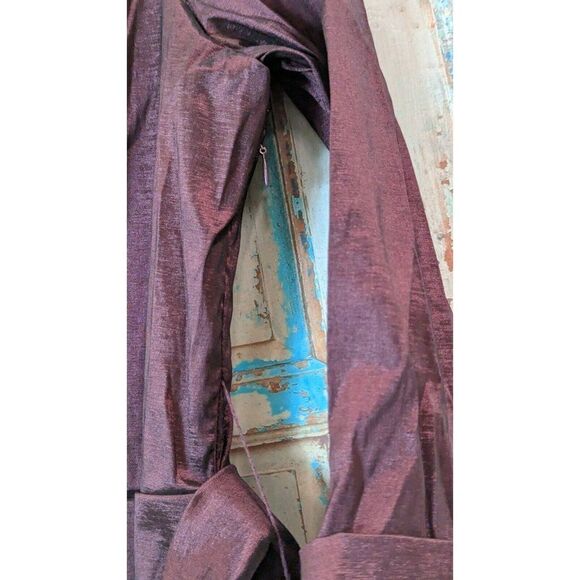 Emma Street Womens Size 14 Wine Purple Collared Tie Front Tafetta Dress 1123210 - Picture 9 of 10